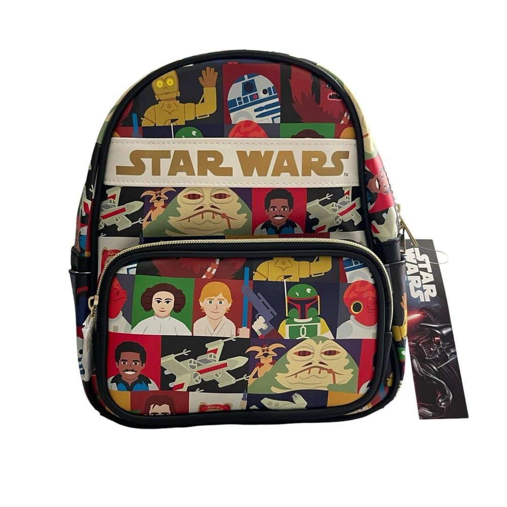Disney Star Wars Characters Mini Leather 11" Backpack Purse Bag NWT‎